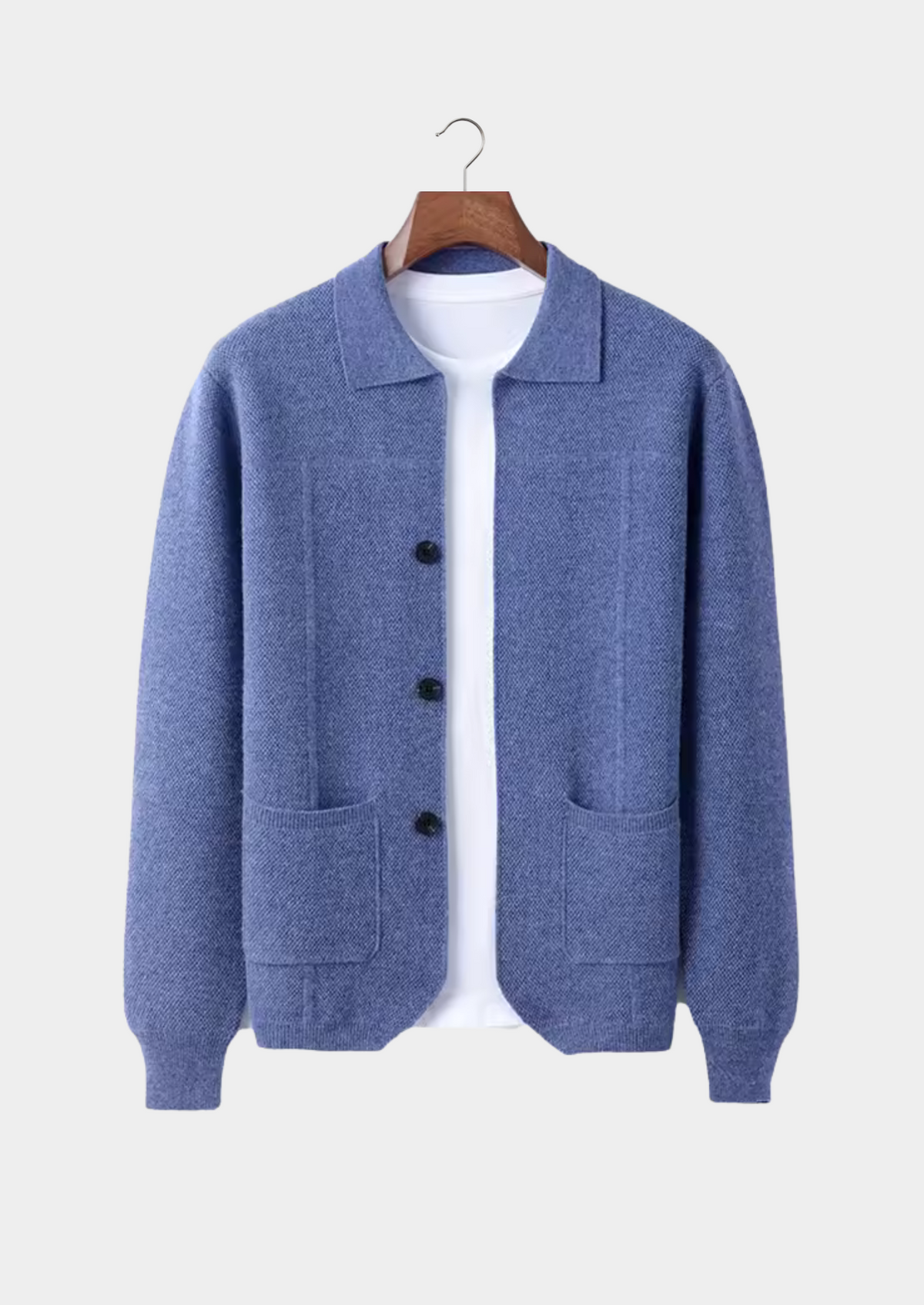 Pure Extra-Fine Merino Wool Button Overshirt | Portovelli