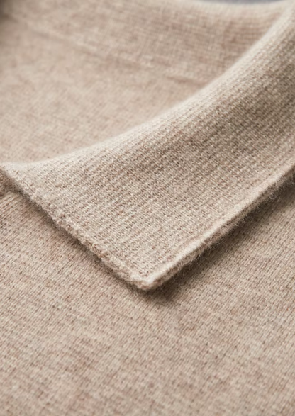 Pure Extra-Fine Merino Wool Zip Polo Cardigan | Portovelli