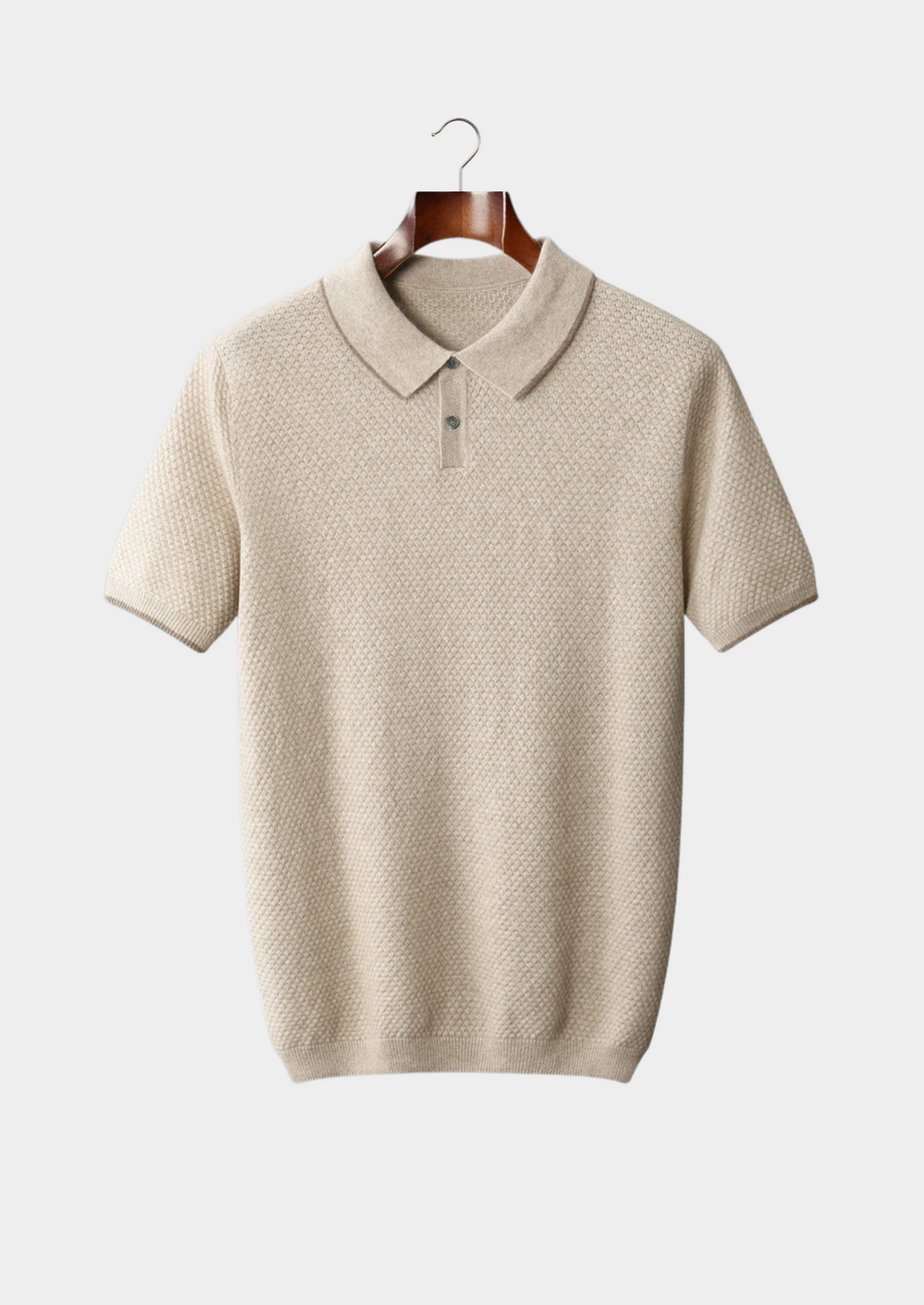 Premium Cashmere Ivory Two-Tone Polo | Portovelli