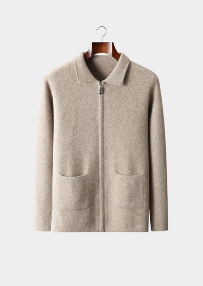 Premium Cashmere Zipper Cardigan | Portovelli