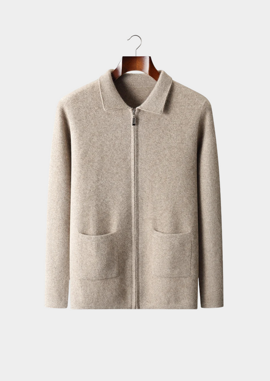 Premium Cashmere Zipper Cardigan | Portovelli