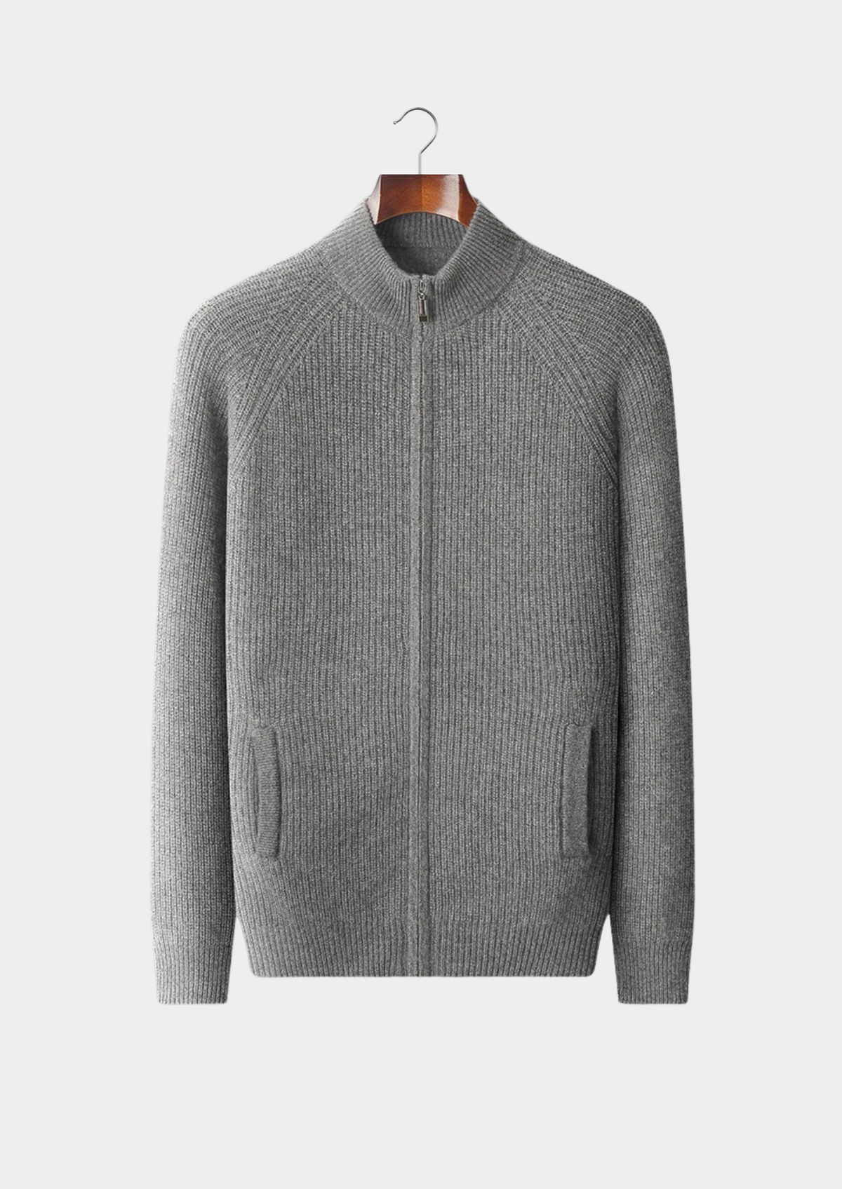 Premium Cashmere Ribbed Cardigan | Portovelli