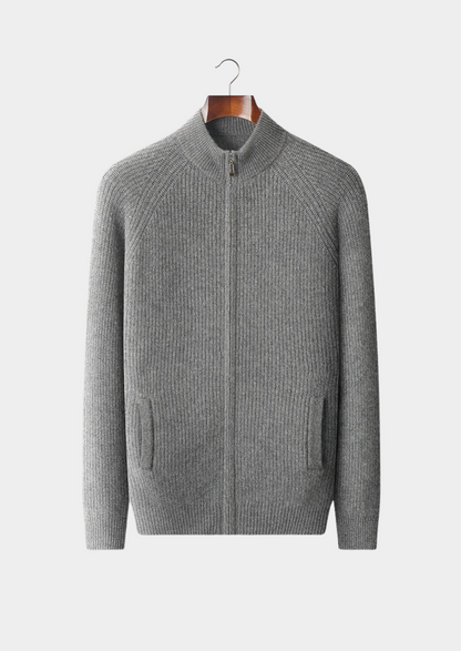 Premium Cashmere Ribbed Cardigan | Portovelli