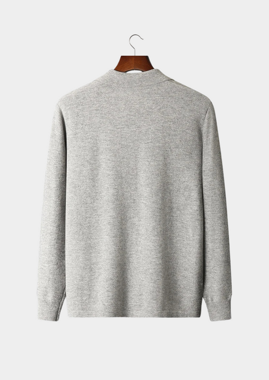 Pure Extra-Fine Merino Wool Polo Cardigan | Portovelli