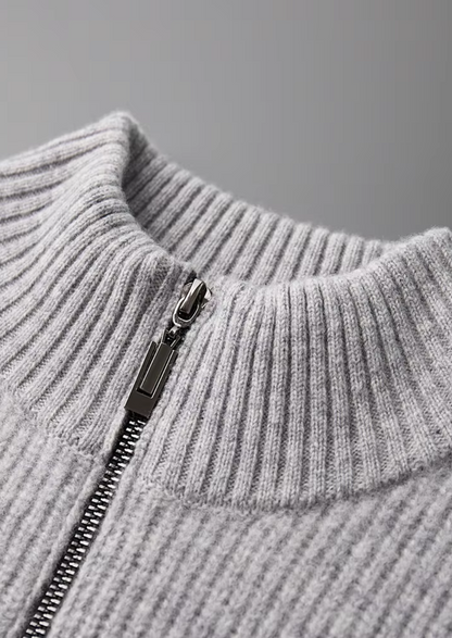 Pure Extra-Fine Merino Wool Ribbed Cardigan | Portovelli