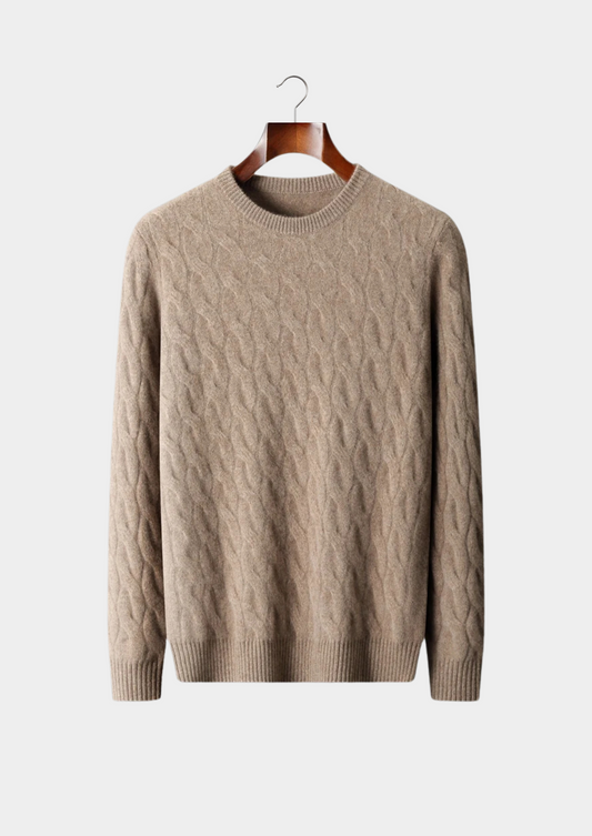 Premium Cashmere Cable Crewneck | Portovelli