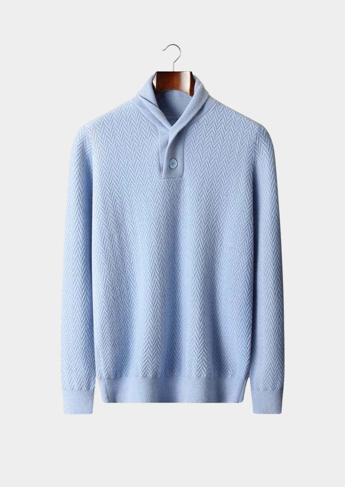 Premium Cashmere Zigzag Button Sweater | Portovelli