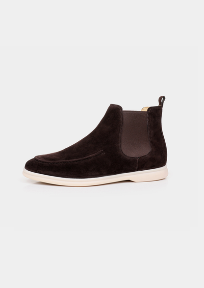 Coffee Suede Chelsea Boot | Portovelli