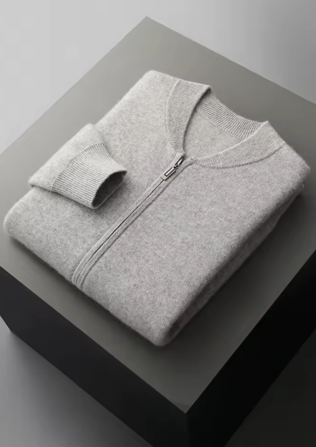 Pure Extra-Fine Merino Wool Light Gray Falconi Set | Portovelli