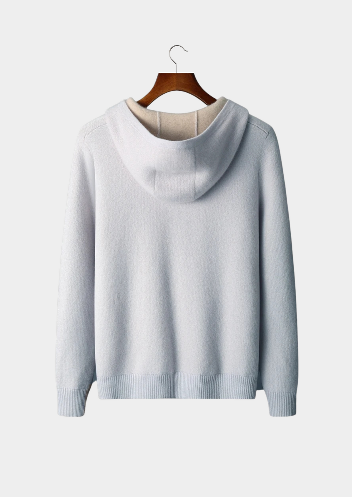 Premium Cashmere Two-Tone Zipper Hoodie | Portovelli