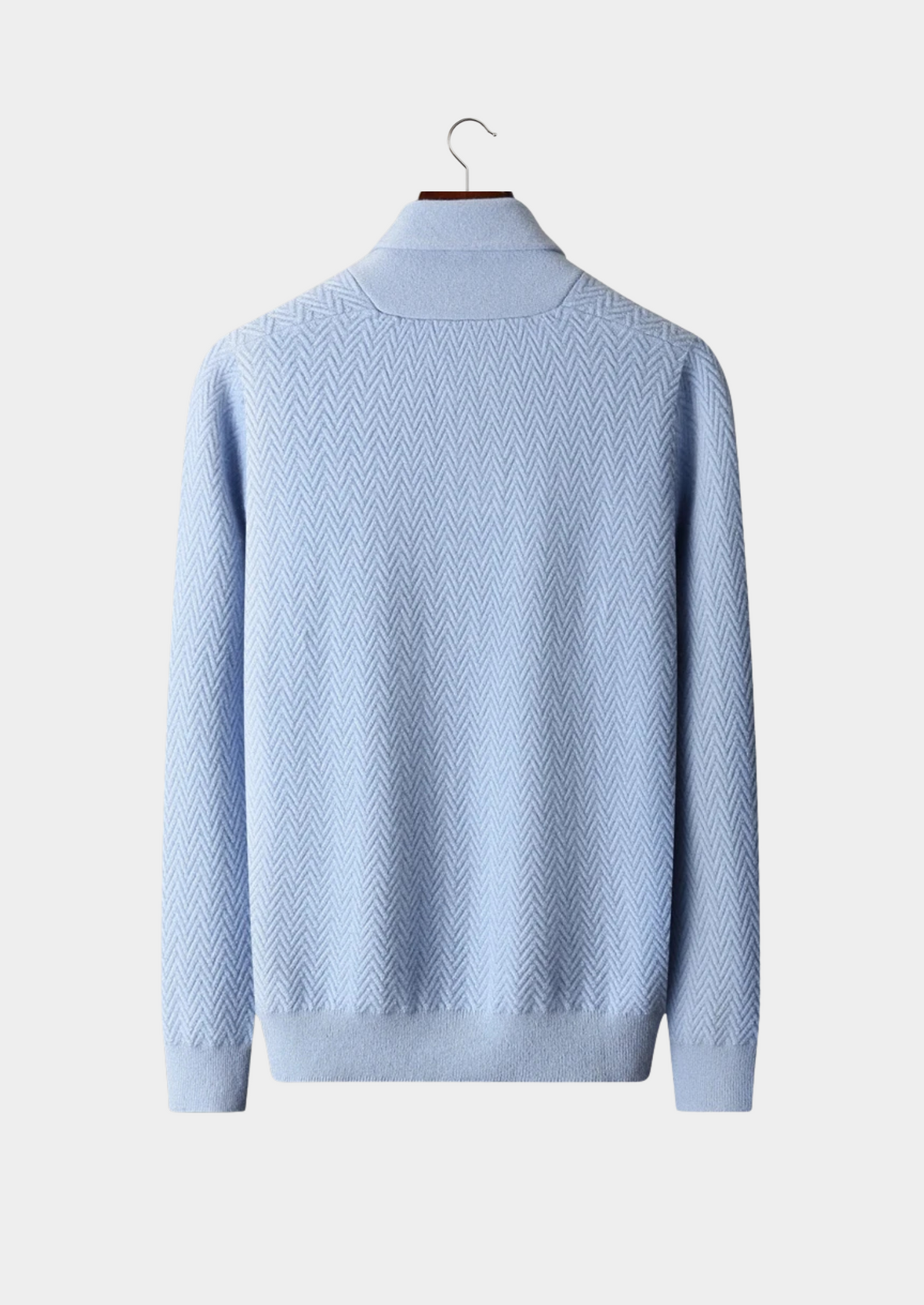 Premium Cashmere Zigzag Button Sweater | Portovelli