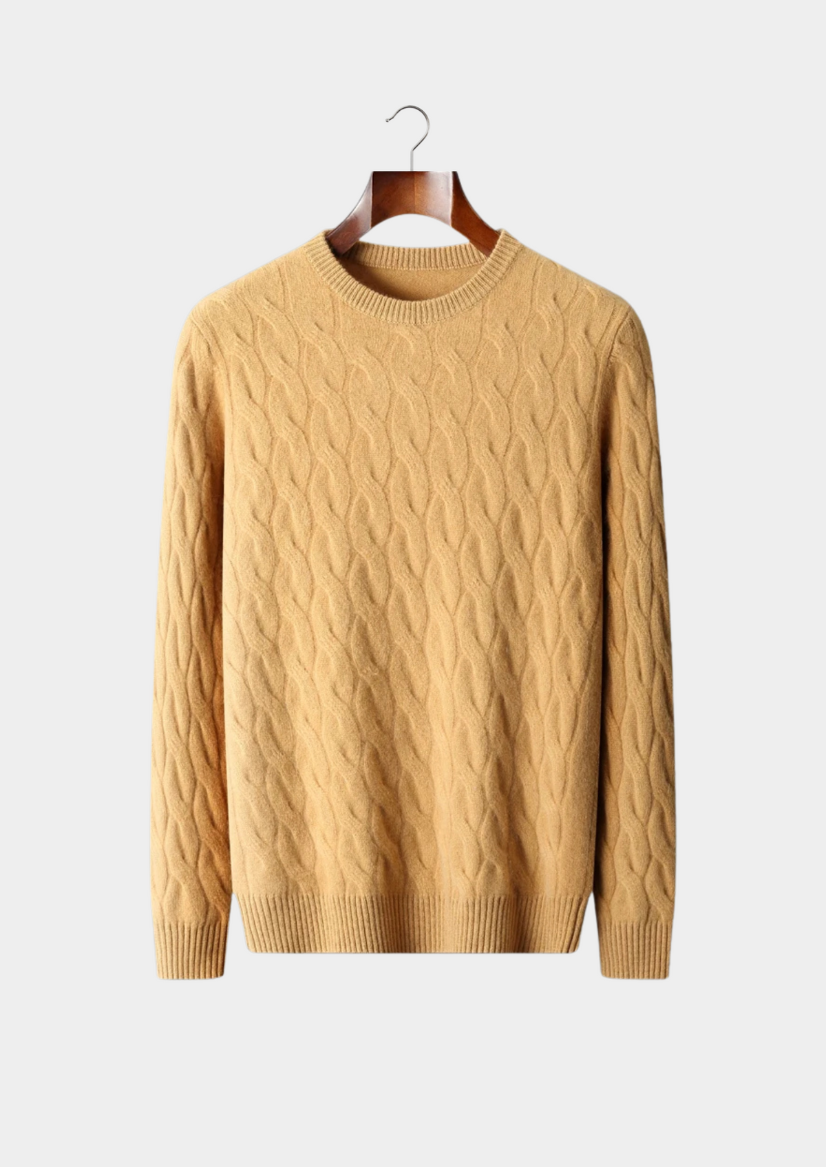 Premium Cashmere Cable Crewneck | Portovelli
