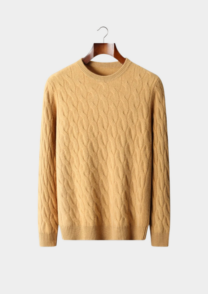 Premium Cashmere Cable Crewneck | Portovelli