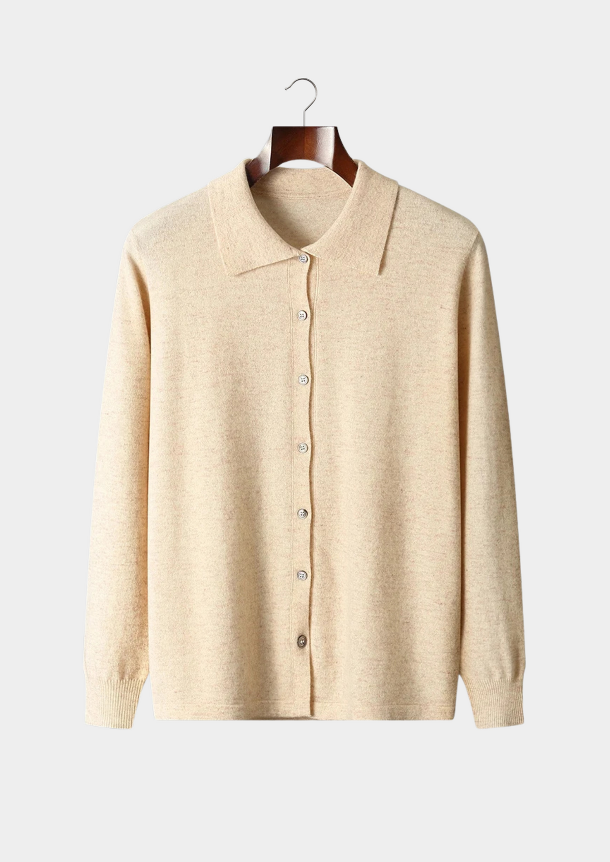 Pure Extra-Fine Merino Wool Polo Cardigan | Portovelli