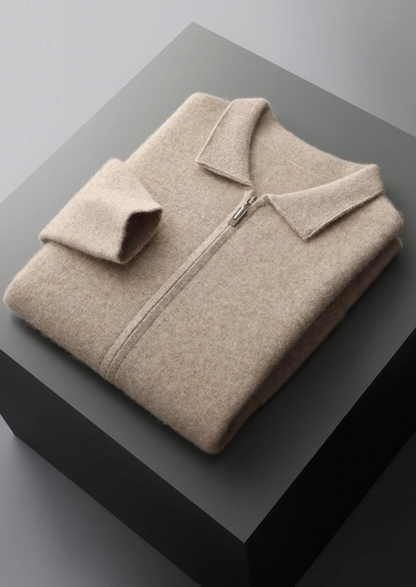 Premium Cashmere Zipper Cardigan | Portovelli