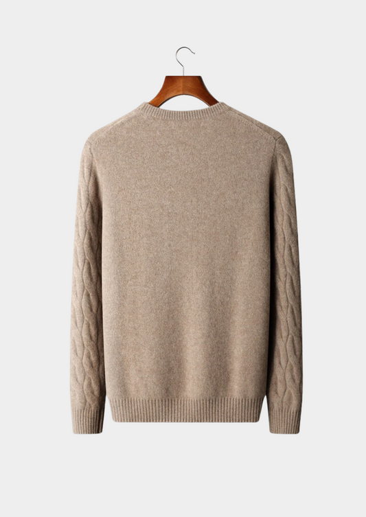 Premium Cashmere Cable Crewneck | Portovelli
