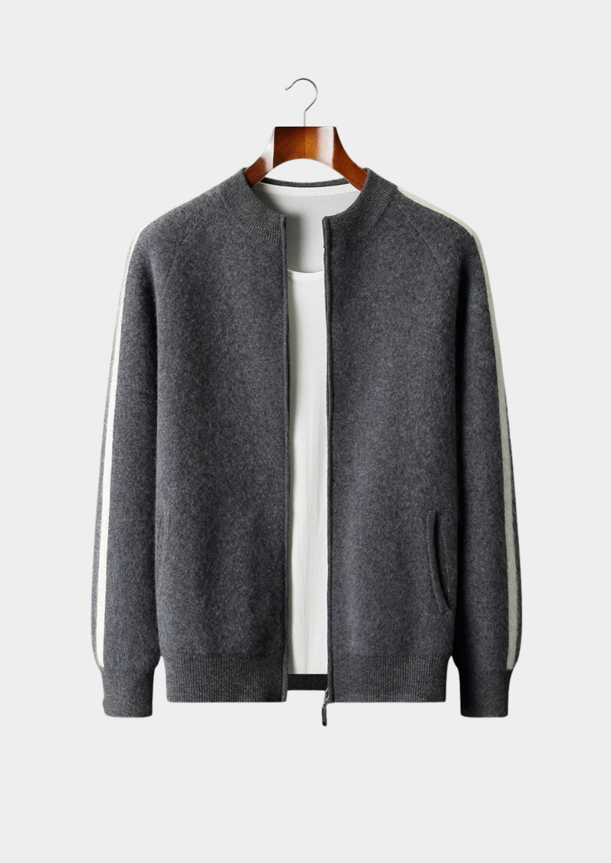 Pure Extra-Fine Merino Wool Striped Cardigan | Portovelli
