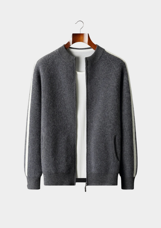 Pure Extra-Fine Merino Wool Striped Cardigan | Portovelli