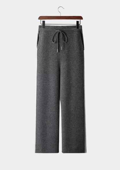 Pure Extra-Fine Merino Wool Wide Leisure Trousers | Portovelli