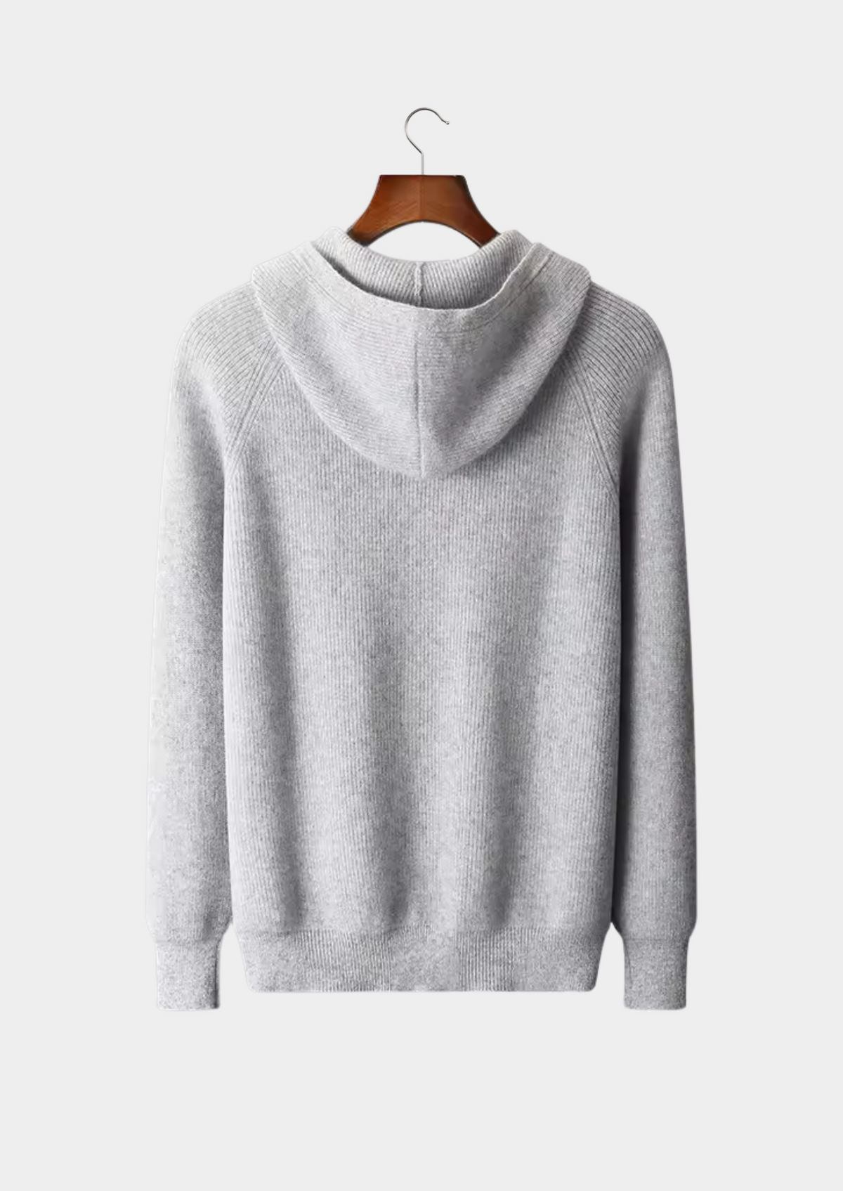 Pure Extra-Fine Merino Wool Ribbed Zip Hoodie | Portovelli