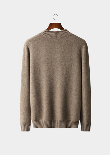 Pure Extra-Fine Merino Wool Jacquard Mockneck | Portovelli