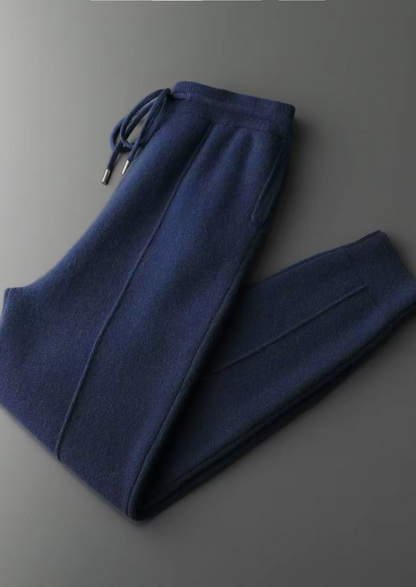 Pure Extra-Fine Merino Wool Navy Blue Luzzo Set | Portovelli