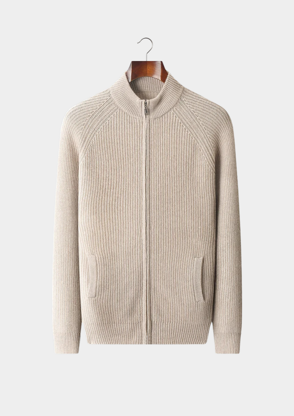 Premium Cashmere Ribbed Cardigan | Portovelli