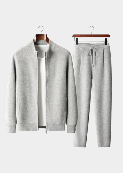 Premium Cashmere Light Gray Denis Leisure Set | Portovelli