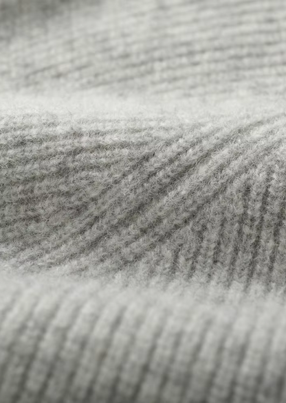 Pure Extra-Fine Merino Wool Ribbed Zip Hoodie | Portovelli