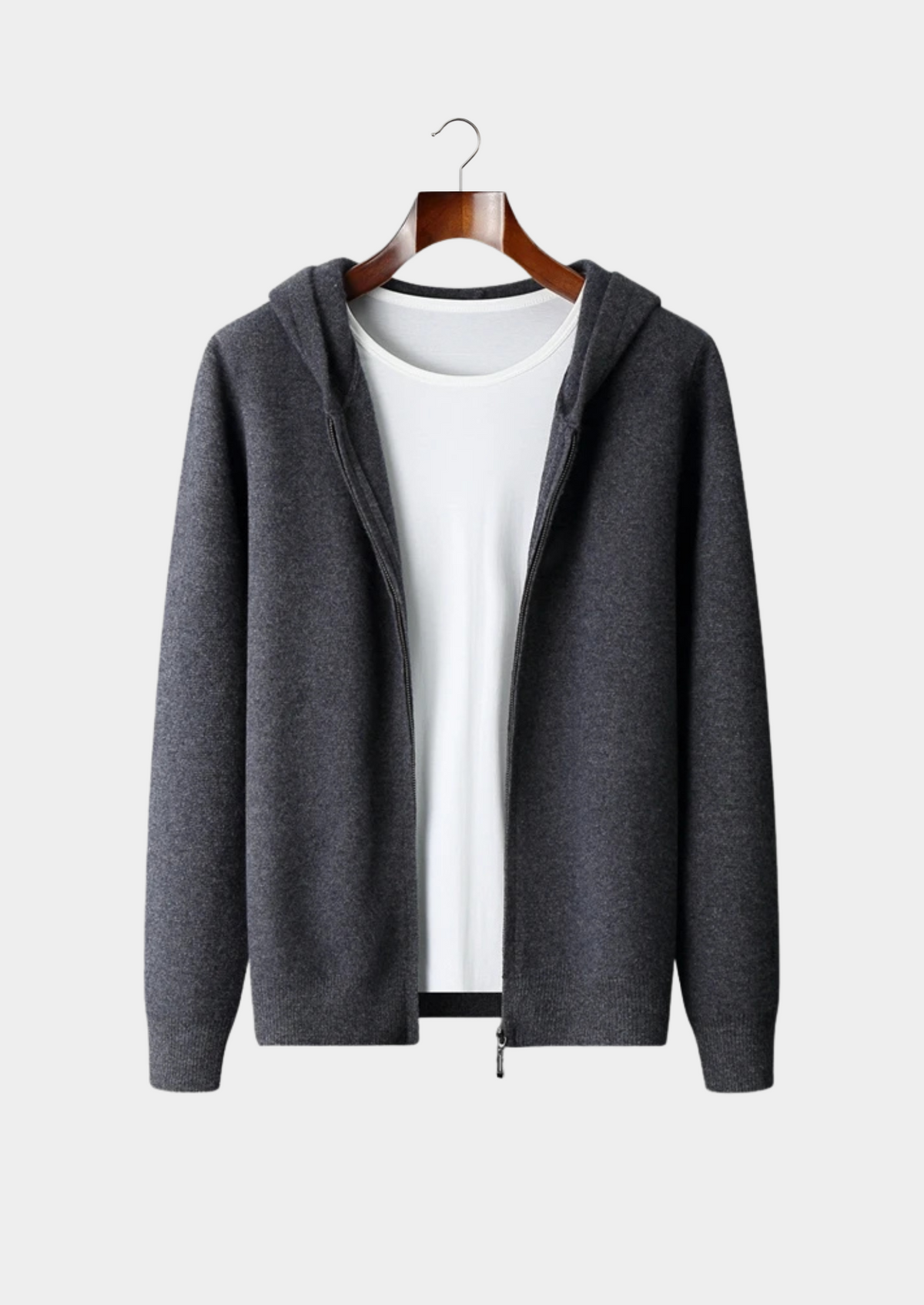 Premium Cashmere Zipper Hoodie | Portovelli