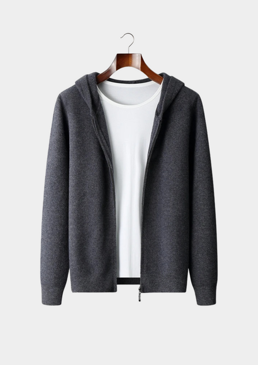 Premium Cashmere Zipper Hoodie | Portovelli