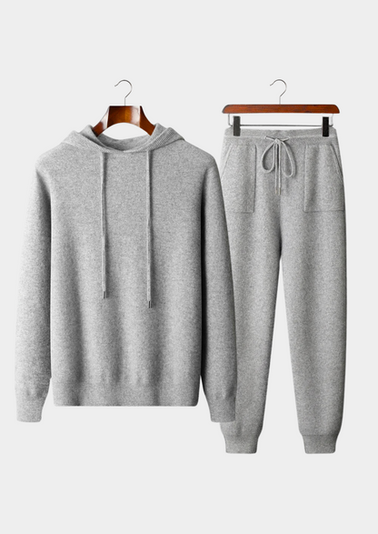 Premium Cashmere Light Gray Alain Leisure Set | Portovelli