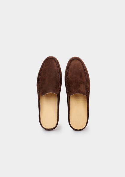 Coffee Marina Suede Slipper | Portovelli