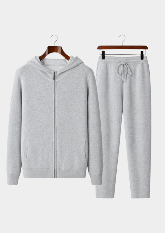 Premium Cashmere Light Gray Milano Leisure Set | Portovelli