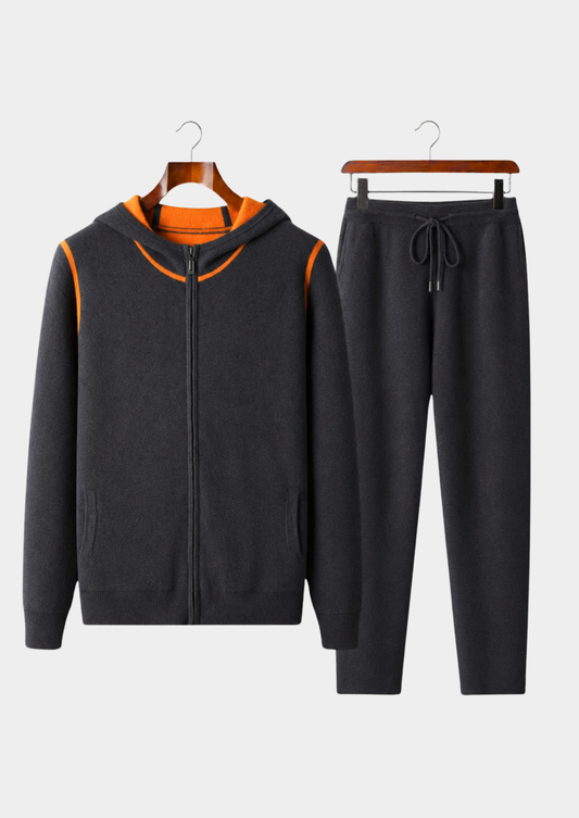 Premium Cashmere Deep Gray Milano Leisure Set | Portovelli