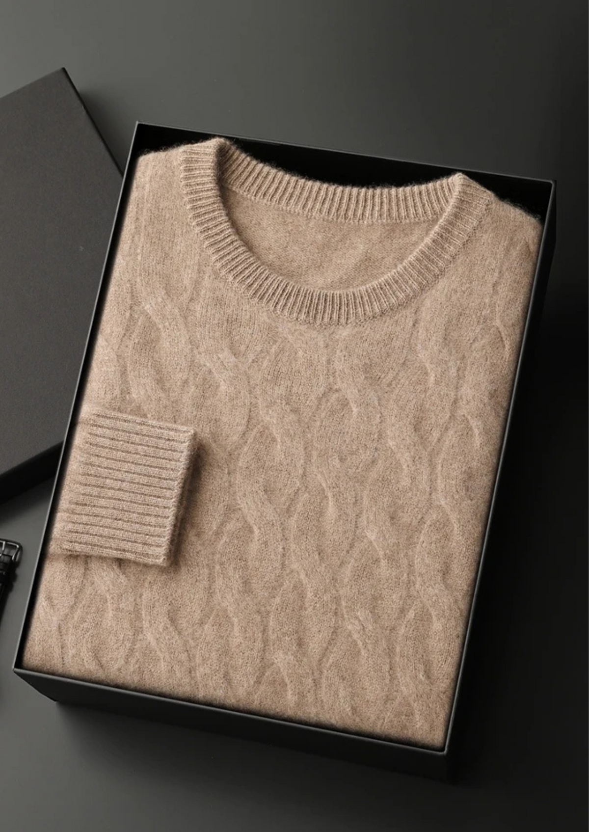 Premium Cashmere Cable Crewneck | Portovelli