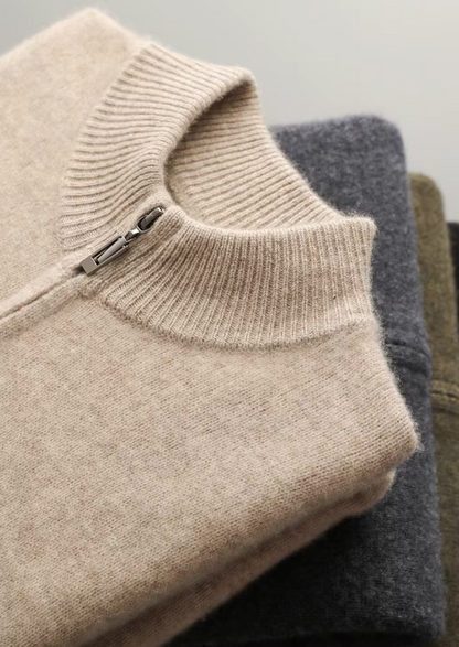 Pure Extra-Fine Merino Wool Zipper Cardigan | Portovelli