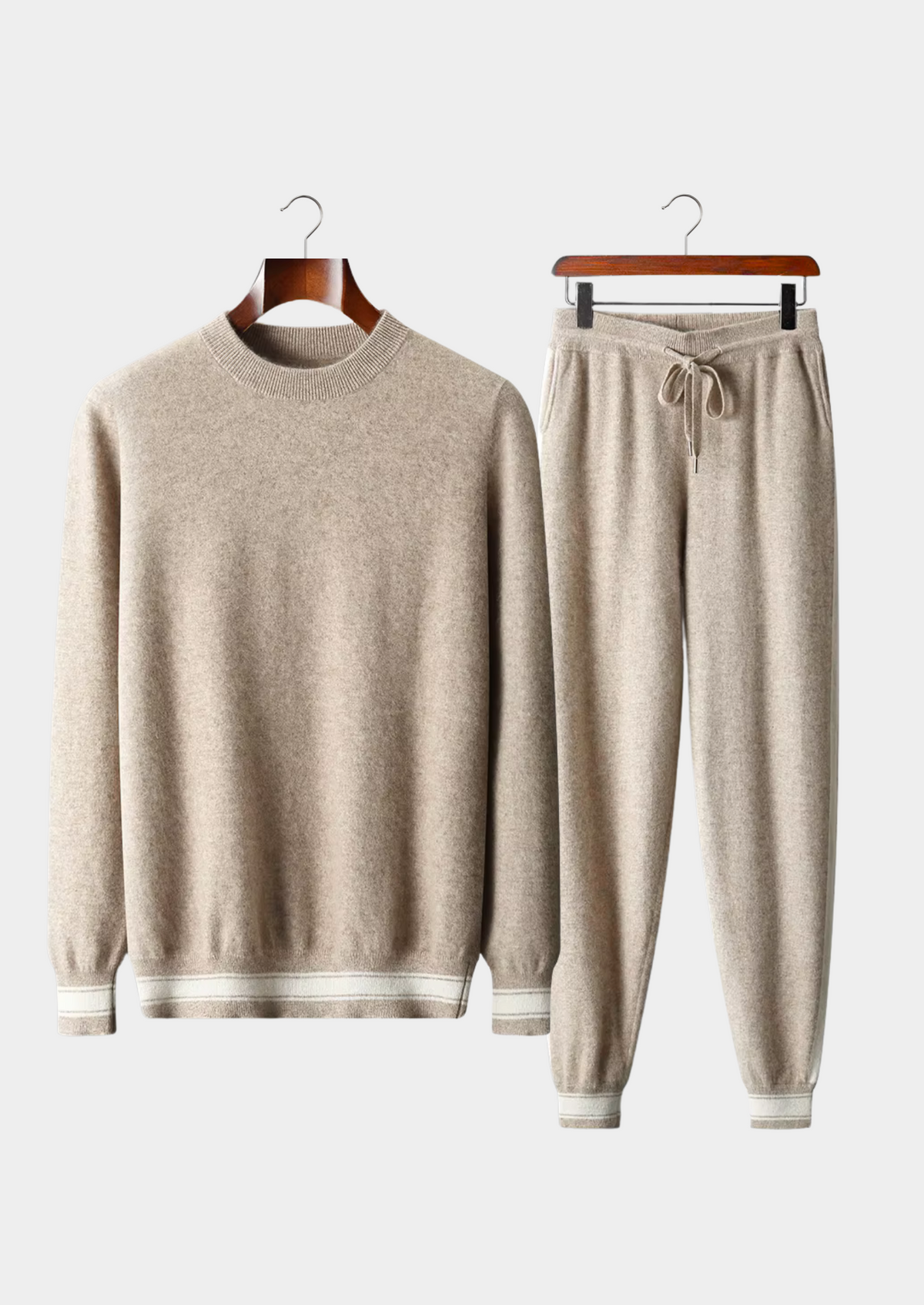 Premium Cashmere Sand Vienna Leisure Set | Portovelli