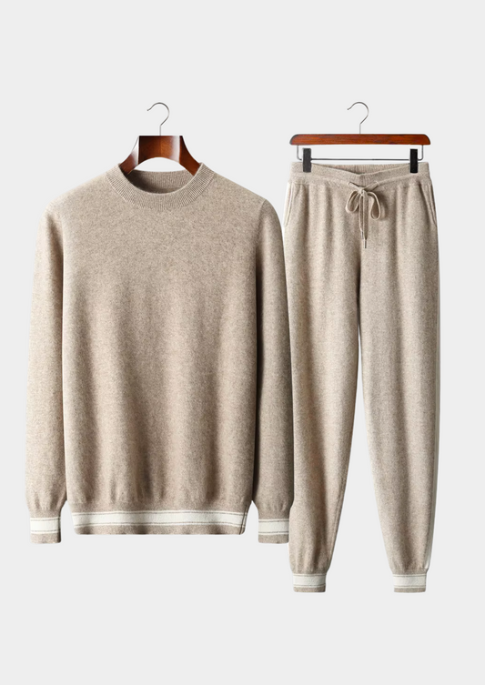 Premium Cashmere Sand Vienna Leisure Set | Portovelli