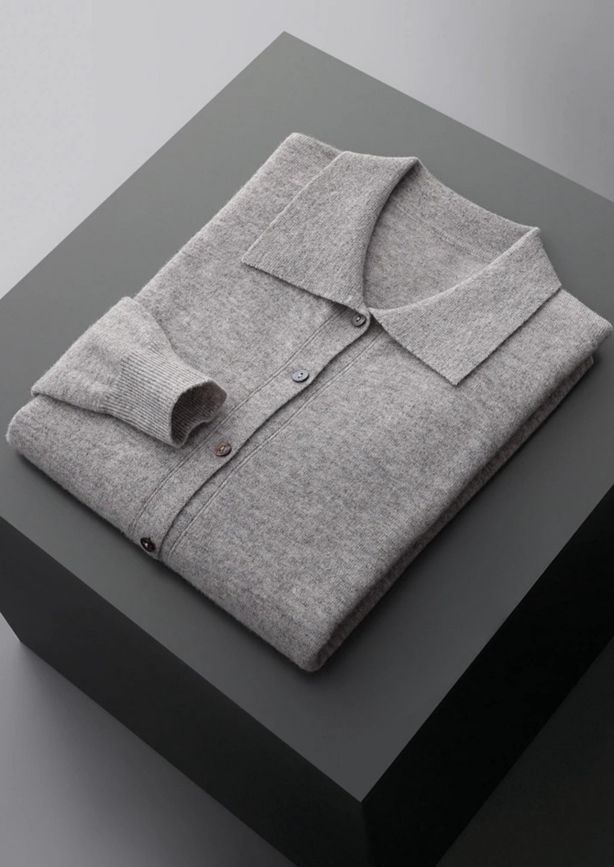Pure Extra-Fine Merino Wool Polo Cardigan | Portovelli