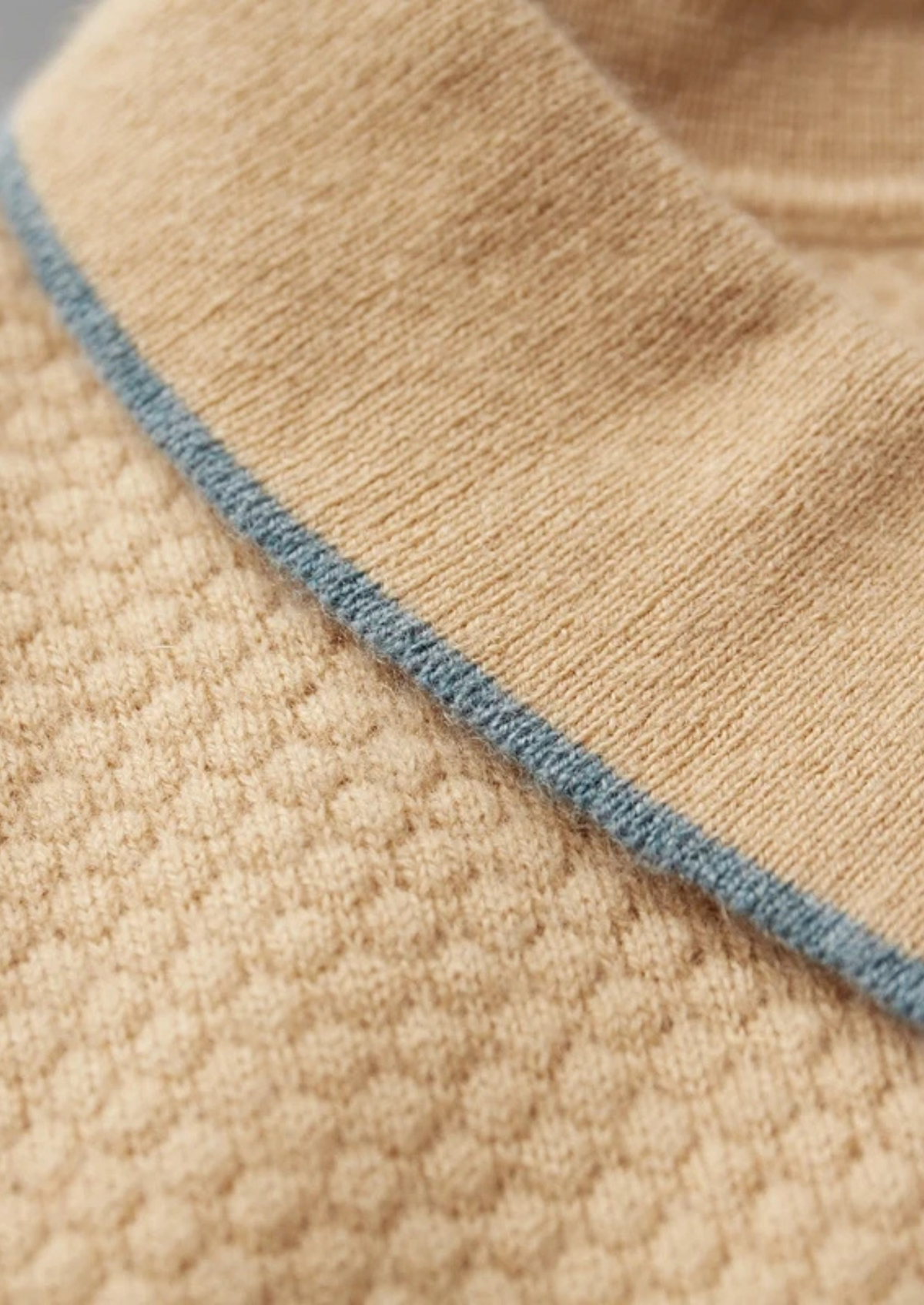 Premium Cashmere Mustard Two-Tone Polo | Portovelli