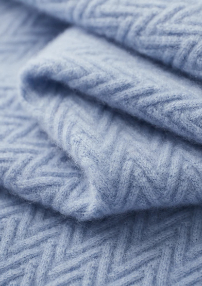 Premium Cashmere Zigzag Button Sweater | Portovelli