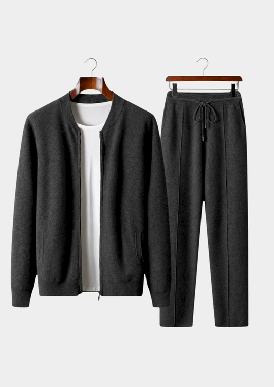 Pure Extra-Fine Merino Wool Black Falconi Set | Portovelli