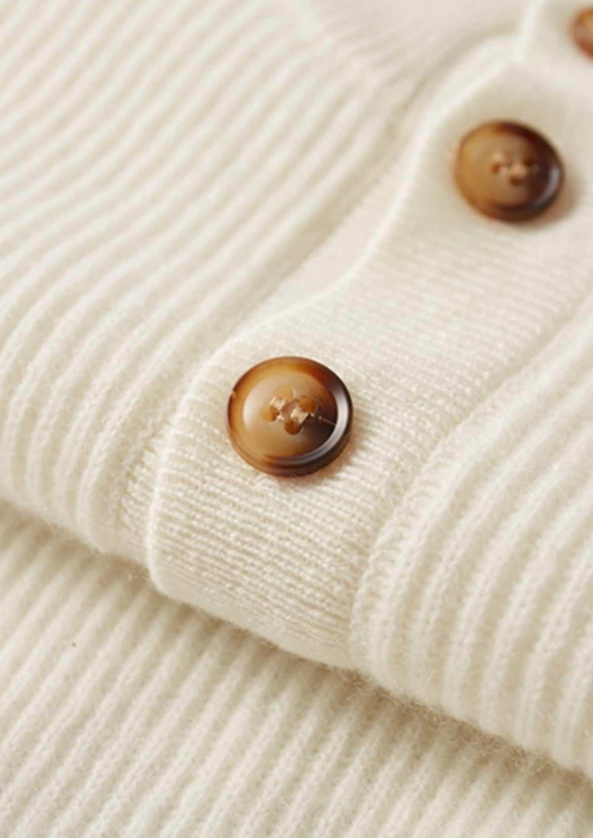 Premium Cashmere Classic Ribbed Henley Sweater | Portovelli