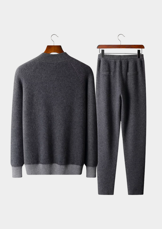 Premium Cashmere Dark Gray Torino Leisure Set | Portovelli