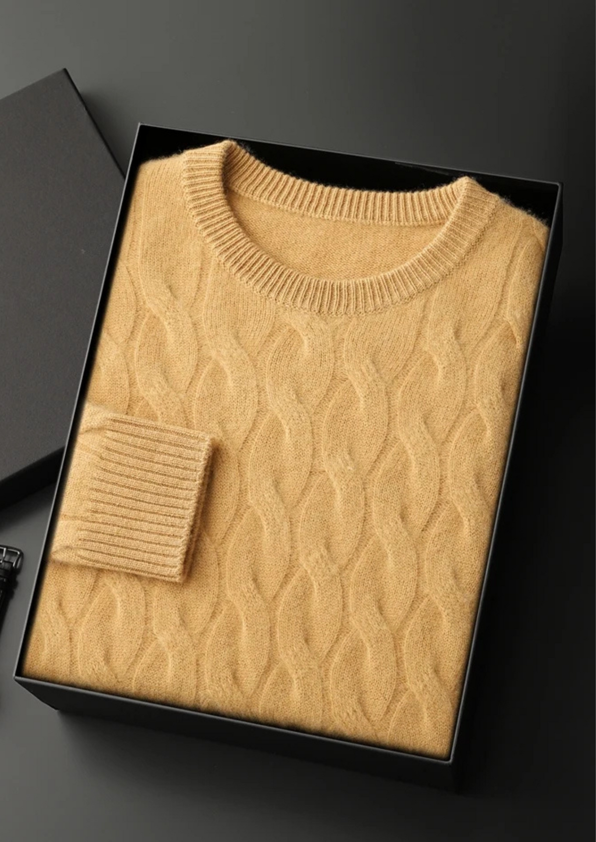 Premium Cashmere Cable Crewneck | Portovelli