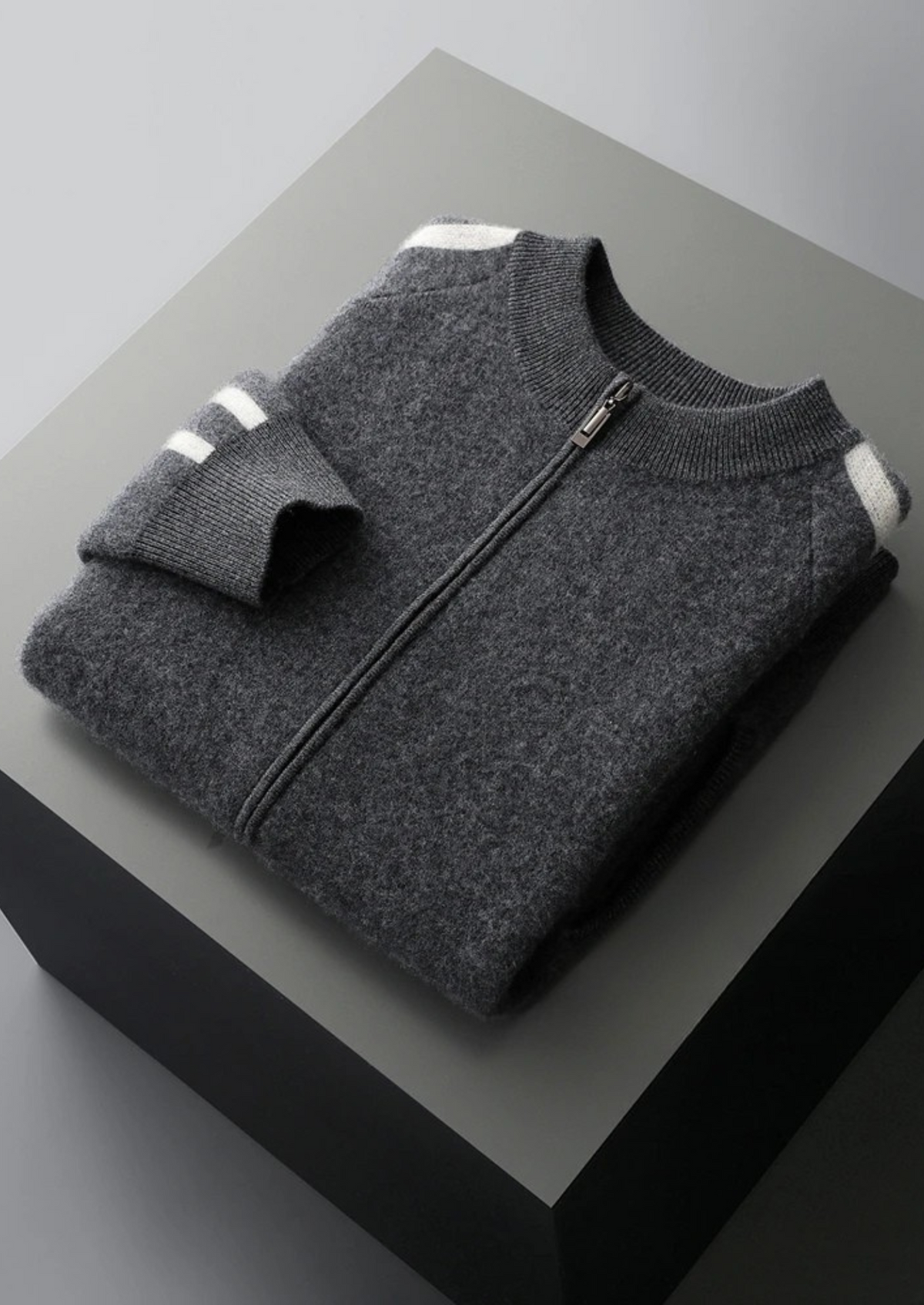 Pure Extra-Fine Merino Wool Striped Cardigan | Portovelli
