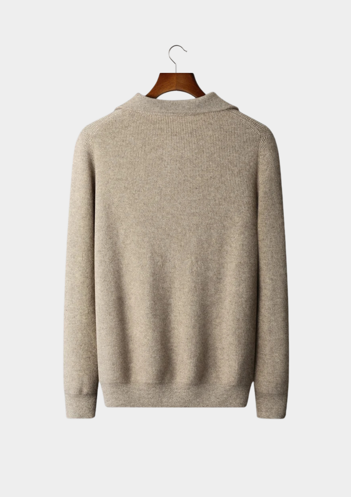 Premium Cashmere Ribbed Half-Zip Sweater | Portovelli