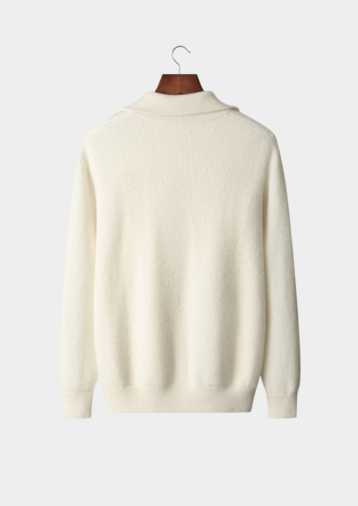 Pure Extra-Fine Merino Wool Ribbed Zipper Cardigan | Portovelli
