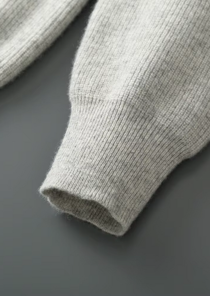Pure Extra-Fine Merino Wool Ribbed Zip Hoodie | Portovelli